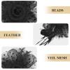 imageZando Fascinators for Women Tea Party Hat Kentucky Derby Hats Flower Mesh Feathers Headband Headwear Hair Clip for GirlsWhite
