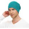 imageZando Mens Beanie Cotton Beanies Slouchy Beanie Lightweight Hip Hop Dwarf Hat Skull Cap Running Hat Beanie Hat for WomenPeacock Blue