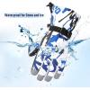 imageZando Snow Gloves for Boys Girls Winter Waterproof Gloves Women Men Ski Gloves for Kids Warm Windpoof GlovesBlue Flower