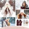imageZando Winter Warm Mittens for Women Thick Knitted Mittens Gloves Soft Lining Mittens Cold Weather Accessories GiftsA Charcoal Grey