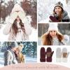 imageZando Winter Warm Mittens for Women Thick Knitted Mittens Gloves Soft Lining Mittens Cold Weather Accessories GiftsA White