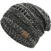 imageZando Womens Beanie Hats for Women Slouchy Beanie Warm Winter Beanie for Women Thick Knit Womens Beanie Cozy Slouchy Hat4 Blackdarkgraymixedcolorblack Yarn