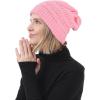 imageZando Womens Beanie Hats for Women Slouchy Beanie Warm Winter Beanie for Women Thick Knit Womens Beanie Cozy Slouchy HatLight Pink