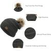 imageZando Womens Beanie Hats for Women Slouchy Beanie Warm Winter Beanie for Women Thick Knit Womens Beanie Cozy Slouchy HatPom1 Black