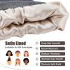imageZando Womens Satin Lined Beanie for Women Knit Beanies Womens Winter Beanies for Women Hats for Men Cuffed Skull CapBlack  Beige