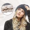 imageZando Womens Satin Lined Beanie for Women Knit Beanies Womens Winter Beanies for Women Hats for Men Cuffed Skull CapBlack  Beige