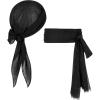 imageZando Halloween Pirate Costume Men Women Pirate Party Accessory Cosplay Men Pirate Bandana Hat Head Scarf Sash Belt01 Black