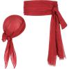 imageZando Halloween Pirate Costume Men Women Pirate Party Accessory Cosplay Men Pirate Bandana Hat Head Scarf Sash Belt01 Red