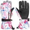 imageZando Snow Gloves for Boys Girls Winter Waterproof Gloves Women Men Ski Gloves for Kids Warm Windpoof GlovesRosy Red