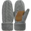 imageZando Winter Warm Mittens for Women Thick Knitted Mittens Gloves Soft Lining Mittens Cold Weather Accessories GiftsA Charcoal Grey