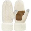 imageZando Winter Warm Mittens for Women Thick Knitted Mittens Gloves Soft Lining Mittens Cold Weather Accessories GiftsA White