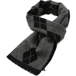 imageZando Men Winter Scarf Soft Scarves Cashmere Scarf for Winter Neck Scarf Cold Weather Scarves Warm Scarf Scarves BulkBlack  Grey Diamond