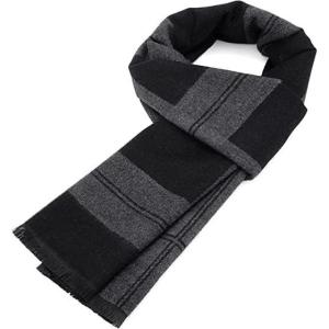 imageZando Men Winter Scarf Soft Scarves Cashmere Scarf for Winter Neck Scarf Cold Weather Scarves Warm Scarf Scarves BulkBlack  Grey Large Plaid