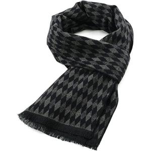 imageZando Men Winter Scarf Soft Scarves Cashmere Scarf for Winter Neck Scarf Cold Weather Scarves Warm Scarf Scarves BulkBlack Diamond