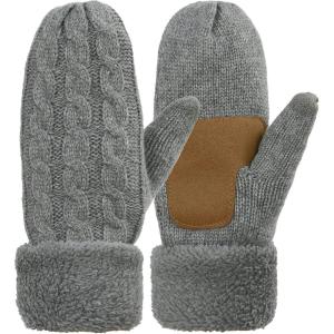 imageZando Winter Warm Mittens for Women Thick Knitted Mittens Gloves Soft Lining Mittens Cold Weather Accessories GiftsA Charcoal Grey