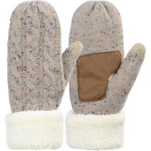 imageZando Winter Warm Mittens for Women Thick Knitted Mittens Gloves Soft Lining Mittens Cold Weather Accessories GiftsB Dotted Khaki