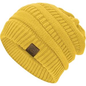 imageZando Womens Beanie Hats for Women Slouchy Beanie Warm Winter Beanie for Women Thick Knit Womens Beanie Cozy Slouchy Hat1 Ginger Yellow