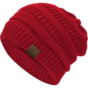 imageZando Womens Beanie Hats for Women Slouchy Beanie Warm Winter Beanie for Women Thick Knit Womens Beanie Cozy Slouchy Hat1 Red