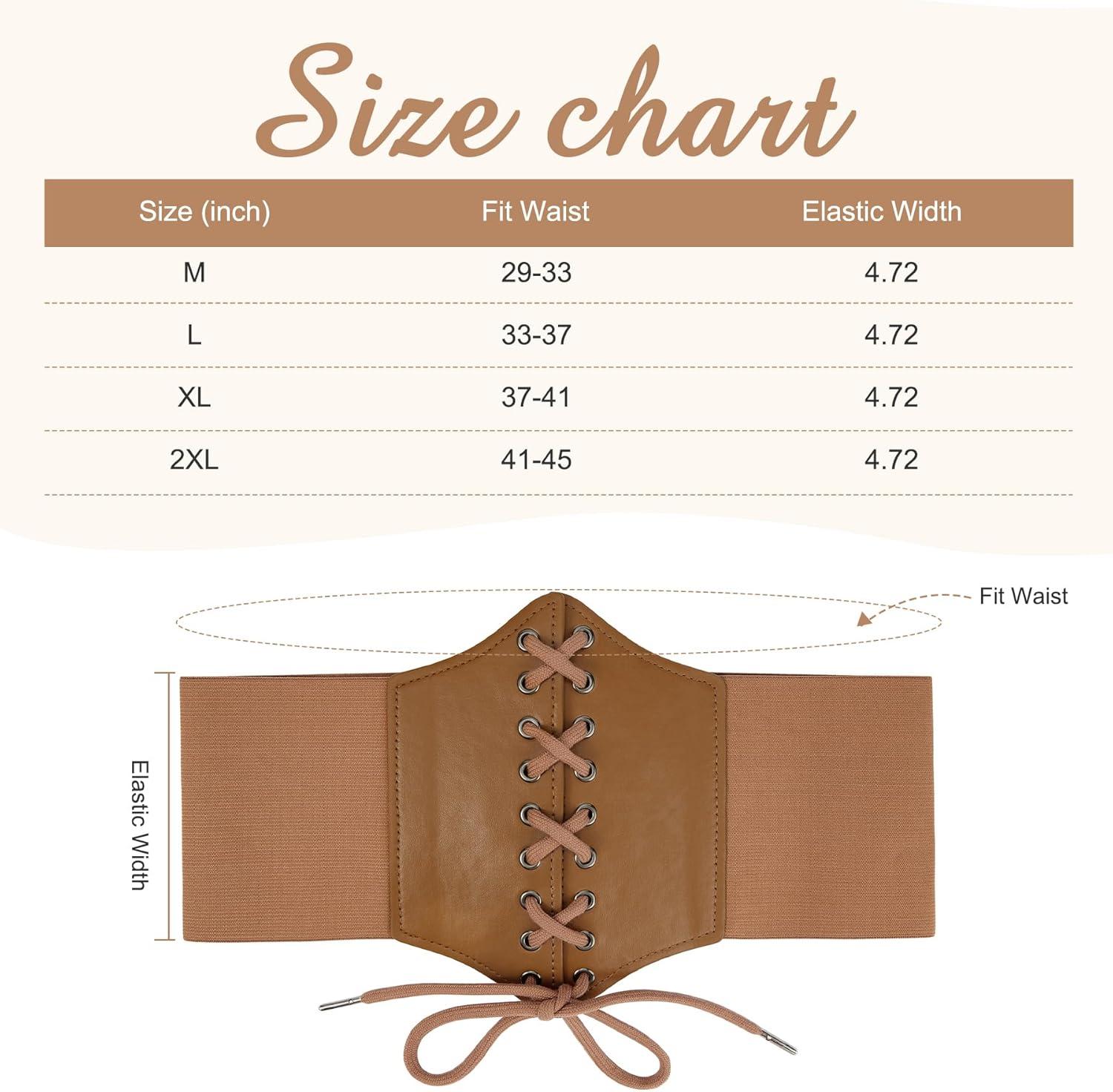 imageZando Lace up Pirate Corset Belt for Women Vintage Renaissance Waist Belt Elastic Belt for Daily Cosplay Halloween CostumeBrown