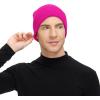imageZando Beanie Hats for Men Winter Knit Beanies Women Fisherman Hat Unisex Daliy Beanie for Men Slouchy Skull Caps for MenHot Pink