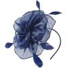imageZando Fascinators Hats for Women Tea Party Hat Ribbons Feathers Kentucky Derby Hat Headband 20s Cocktail Headpiece Hair ClipFloral Navy