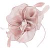 imageZando Fascinators Hats for Women Tea Party Hat Ribbons Feathers Kentucky Derby Hat Headband 20s Cocktail Headpiece Hair ClipFloral Pink