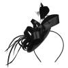 imageZando Fascinators Hats for Women Tea Party Hat Ribbons Feathers Kentucky Derby Hat Headband 20s Cocktail Headpiece Hair ClipRibbon Black