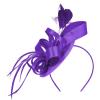 imageZando Fascinators Hats for Women Tea Party Hat Ribbons Feathers Kentucky Derby Hat Headband 20s Cocktail Headpiece Hair ClipRibbon Purple