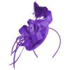 imageZando Fascinators Hats for Women Tea Party Hat Ribbons Feathers Kentucky Derby Hat Headband 20s Cocktail Headpiece Hair ClipRibbon Purple