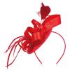 imageZando Fascinators Hats for Women Tea Party Hat Ribbons Feathers Kentucky Derby Hat Headband 20s Cocktail Headpiece Hair ClipRibbon Red