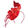 imageZando Fascinators Hats for Women Tea Party Hat Ribbons Feathers Kentucky Derby Hat Headband 20s Cocktail Headpiece Hair ClipRibbon Red