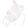 imageZando Fascinators Hats for Women Tea Party Hat Ribbons Feathers Kentucky Derby Hat Headband 20s Cocktail Headpiece Hair ClipRibbon White