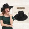 imageZando Kentucky Derby Hats for Women Church Hats for Women Organza Victorian Hat Fancy Tea Party Hats Wedding FascinatorA Black