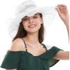 imageZando Kentucky Derby Hats for Women Church Hats for Women Organza Victorian Hat Fancy Tea Party Hats Wedding FascinatorA White