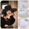 imageZando Kentucky Derby Hats for Women Church Hats for Women Organza Victorian Hat Fancy Tea Party Hats Wedding FascinatorRed