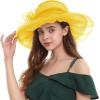 imageZando Kentucky Derby Hats for Women Church Hats for Women Organza Victorian Hat Fancy Tea Party Hats Wedding FascinatorYellow