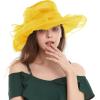 imageZando Kentucky Derby Hats for Women Church Hats for Women Organza Victorian Hat Fancy Tea Party Hats Wedding FascinatorYellow