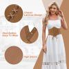 imageZando Lace up Pirate Corset Belt for Women Vintage Renaissance Waist Belt Elastic Belt for Daily Cosplay Halloween CostumeBrown