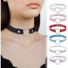 imageZando Love Heart Leather Choker Necklace for Women Punk PU Gothic Jewelry Adjustable Chain Collar for Women Girls Party