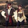 imageZando Pirate Halloween Costume Women Men Pirate Head Scarf Bandana Headband Hat Pirate Sash Belt Accessories for Cosplay02 Wine Red  Black