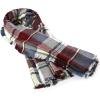 imageZando Plaid Blanket Thick Winter Scarf Tartan Chunky Wrap Oversized Shawl Cape ScarvesD Fuchsia Scarfs