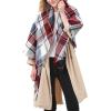 imageZando Plaid Blanket Thick Winter Scarf Tartan Chunky Wrap Oversized Shawl Cape ScarvesD Fuchsia Scarfs