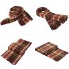 imageZando Plaid Blanket Thick Winter Scarf Tartan Chunky Wrap Oversized Shawl Cape ScarvesE Coffee Fall Scarf