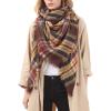 imageZando Plaid Blanket Thick Winter Scarf Tartan Chunky Wrap Oversized Shawl Cape ScarvesE Coffee Fall Scarf