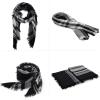 imageZando Plaid Blanket Thick Winter Scarf Tartan Chunky Wrap Oversized Shawl Cape ScarvesG White Black Scarf