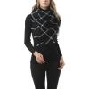 imageZando Plaid Blanket Thick Winter Scarf Tartan Chunky Wrap Oversized Shawl Cape ScarvesK Classic Black Scarf