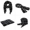 imageZando Plaid Blanket Thick Winter Scarf Tartan Chunky Wrap Oversized Shawl Cape ScarvesK Classic Black Scarf