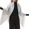 imageZando Plaid Blanket Thick Winter Scarf Tartan Chunky Wrap Oversized Shawl Cape ScarvesL White Grey Scarf