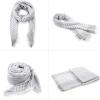 imageZando Plaid Blanket Thick Winter Scarf Tartan Chunky Wrap Oversized Shawl Cape ScarvesL White Grey Scarf