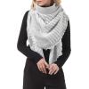 imageZando Plaid Blanket Thick Winter Scarf Tartan Chunky Wrap Oversized Shawl Cape ScarvesL White Grey Scarf